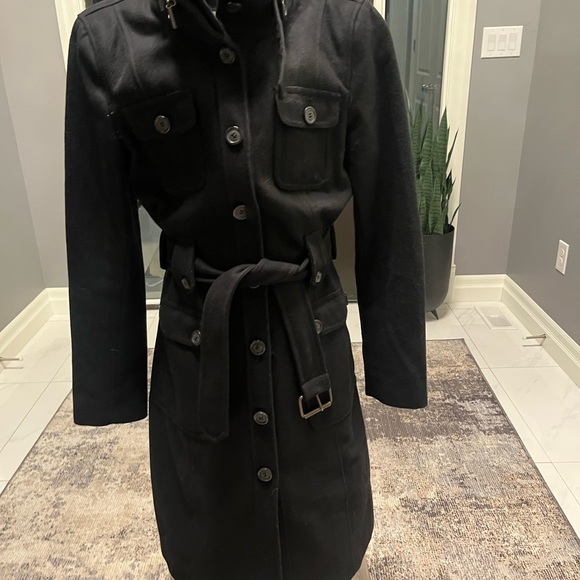 Fabulous size small esprit since 1968 coat black belted very sharp - Picture 4 of 17